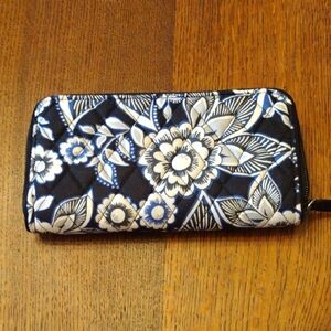 Vera Bradley Black and Blue Floral Wallet